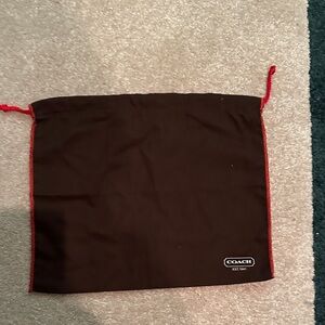 Coach Brown Pouch with Red Accents
